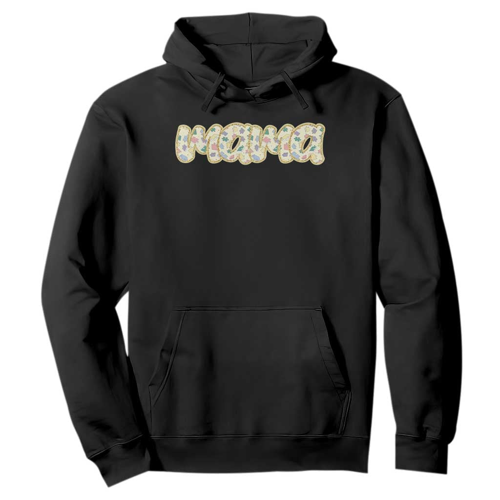Autism Mama Hoodie Autism Support Mental Health Puzzle Glitter Print