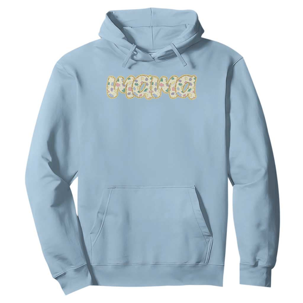 Autism Mama Hoodie Autism Support Mental Health Puzzle Glitter Print