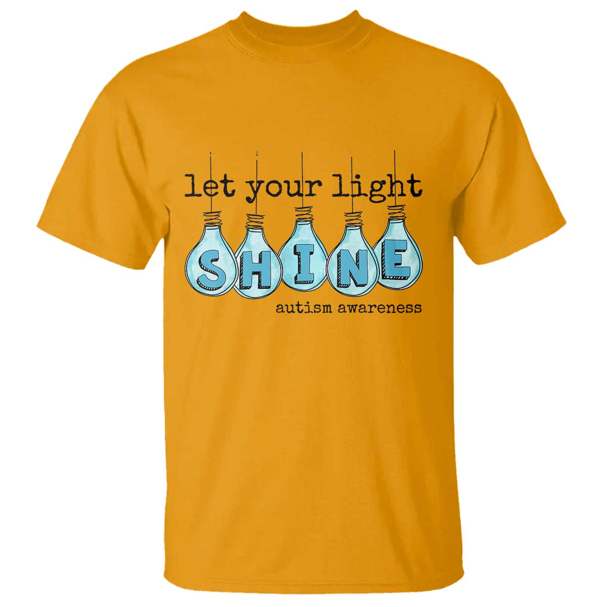 Let Your Light Shine Autism Support T Shirt Light Bulb Autism Acceptance