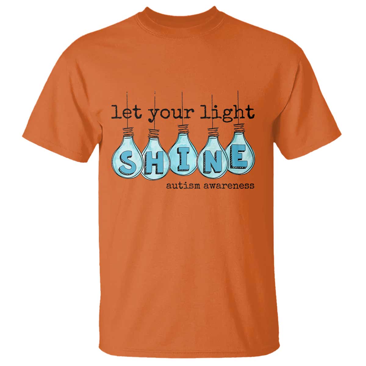 Let Your Light Shine Autism Support T Shirt Light Bulb Autism Acceptance