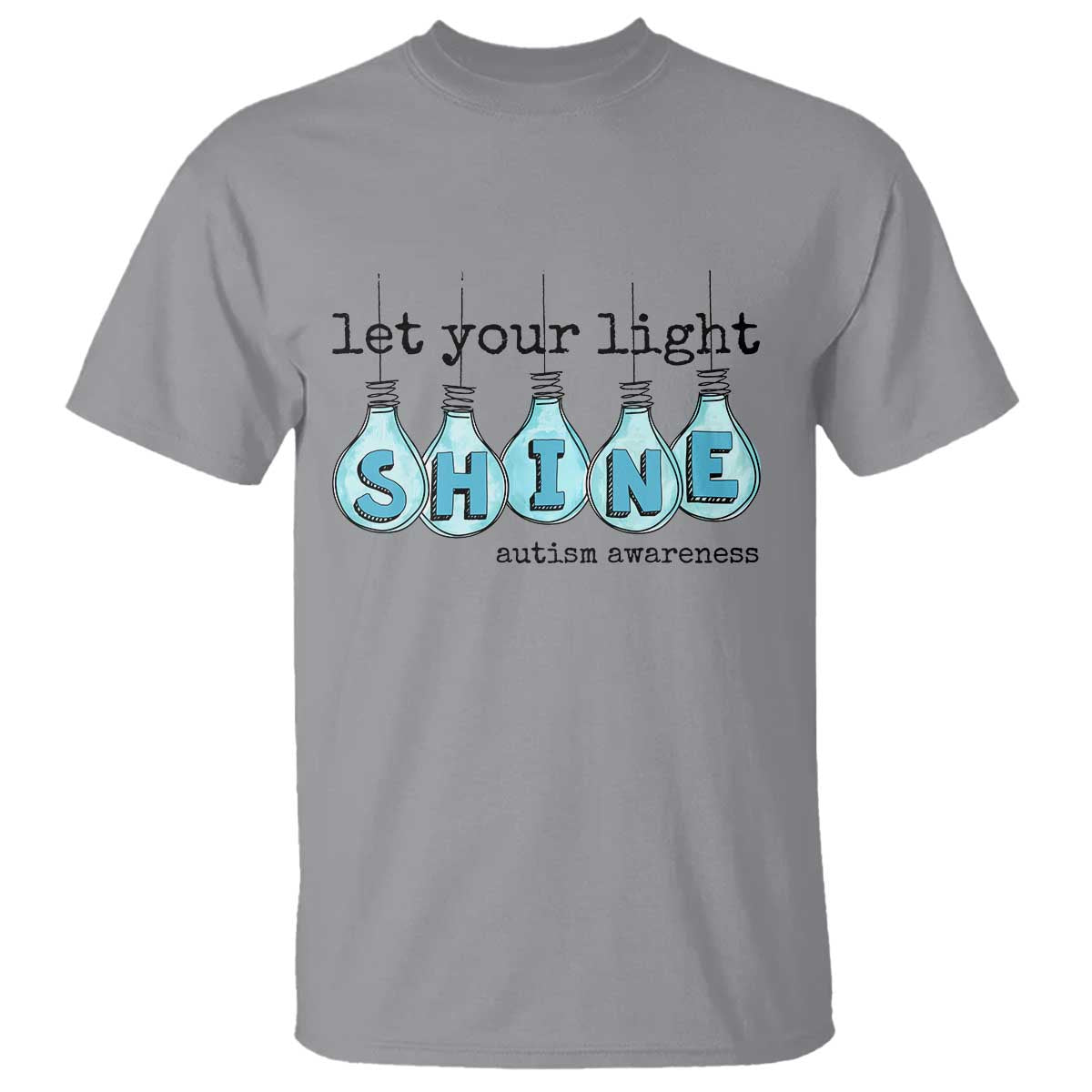 Let Your Light Shine Autism Support T Shirt Light Bulb Autism Acceptance