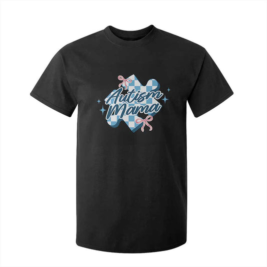 Autism Mama Coquette Puzzle Piece Pink Bow T Shirt For Kid