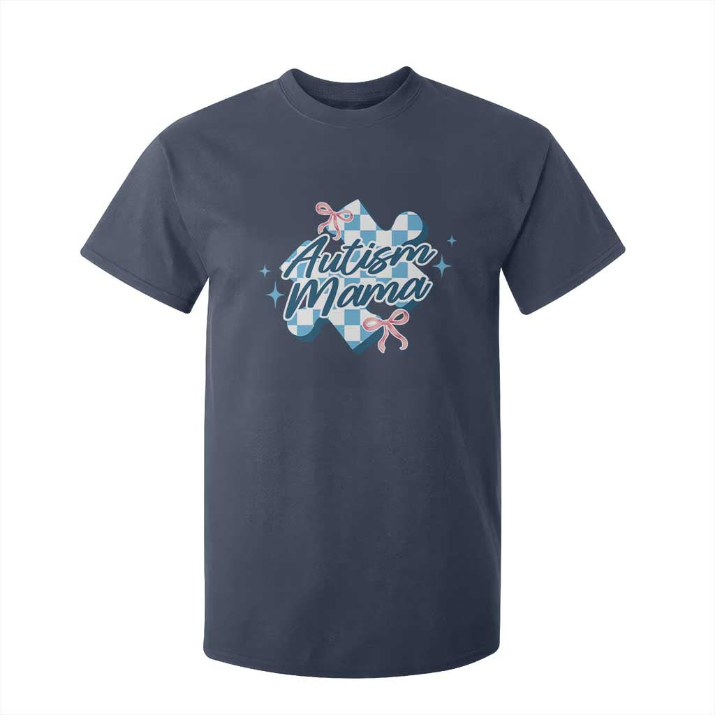 Autism Mama Coquette Puzzle Piece Pink Bow T Shirt For Kid
