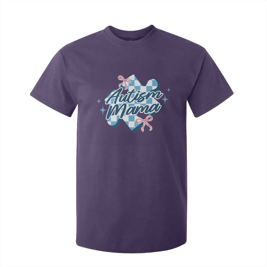 Autism Mama Coquette Puzzle Piece Pink Bow T Shirt For Kid