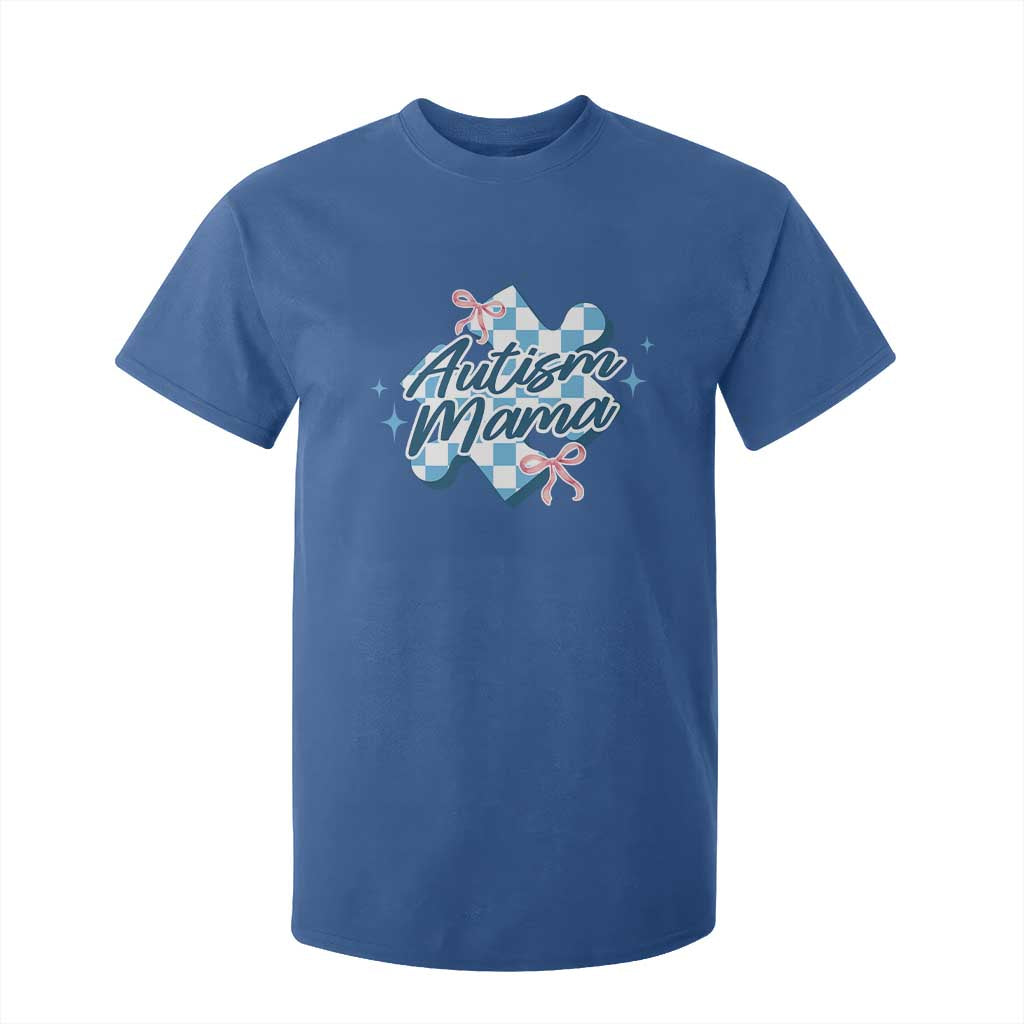Autism Mama Coquette Puzzle Piece Pink Bow T Shirt For Kid