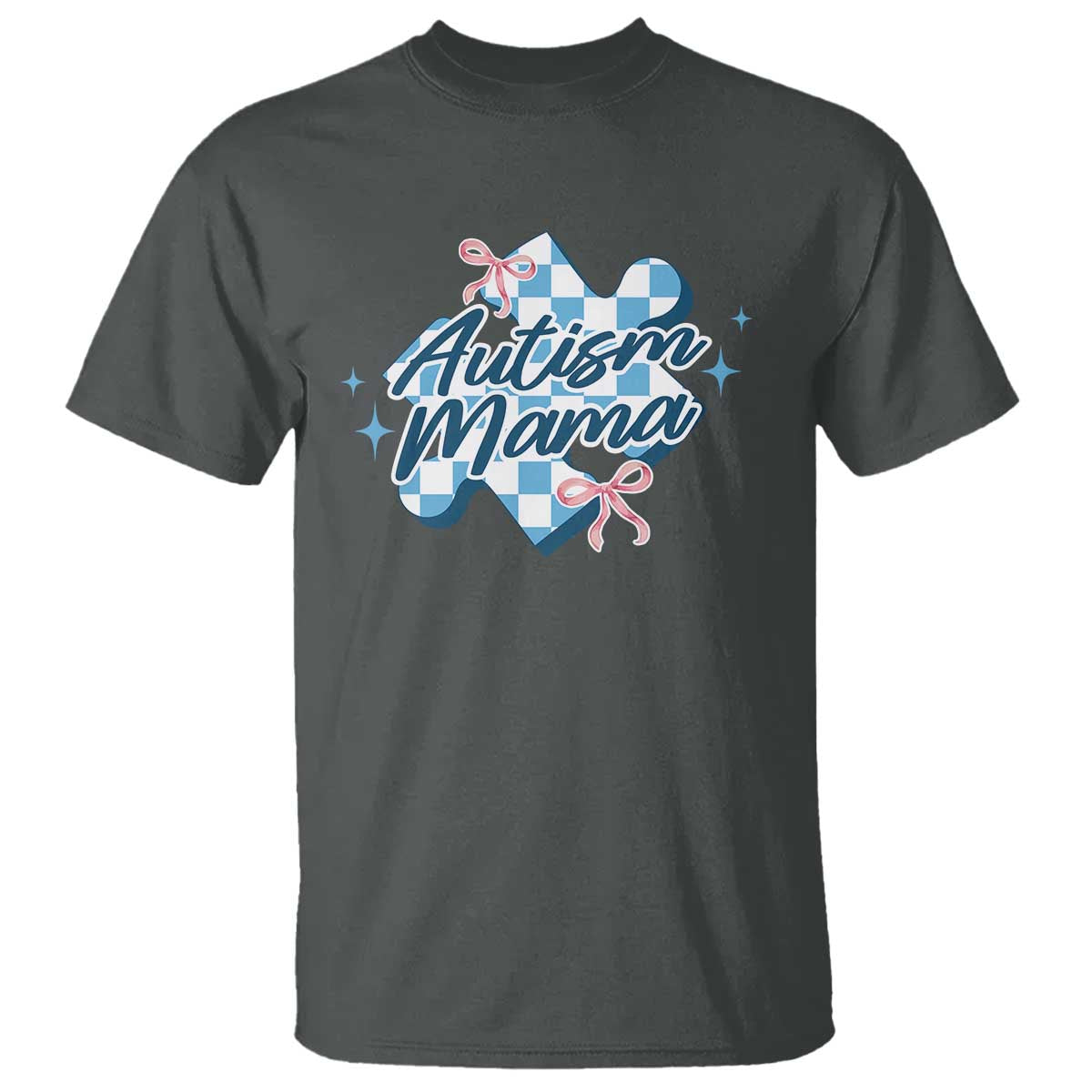 Autism Mama Coquette Puzzle Piece Pink Bow T Shirt