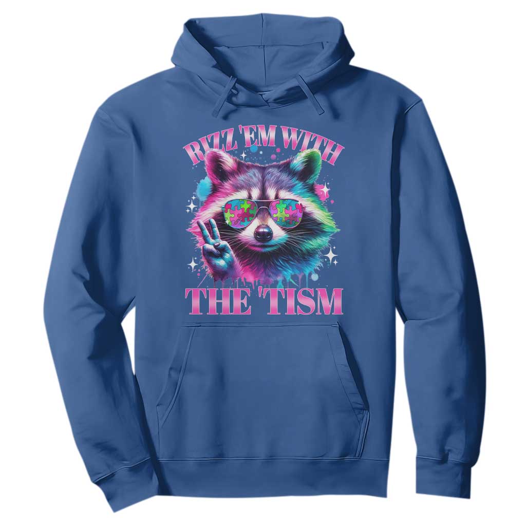 Funny Autism Support Racoon Hoodie Rizz Em With The Tism Meme Autistic