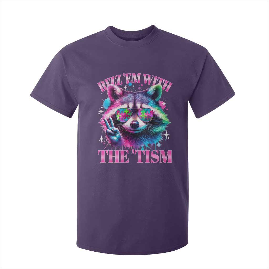 Funny Autism Support Racoon T Shirt For Kid Rizz Em With The Tism Meme Autistic