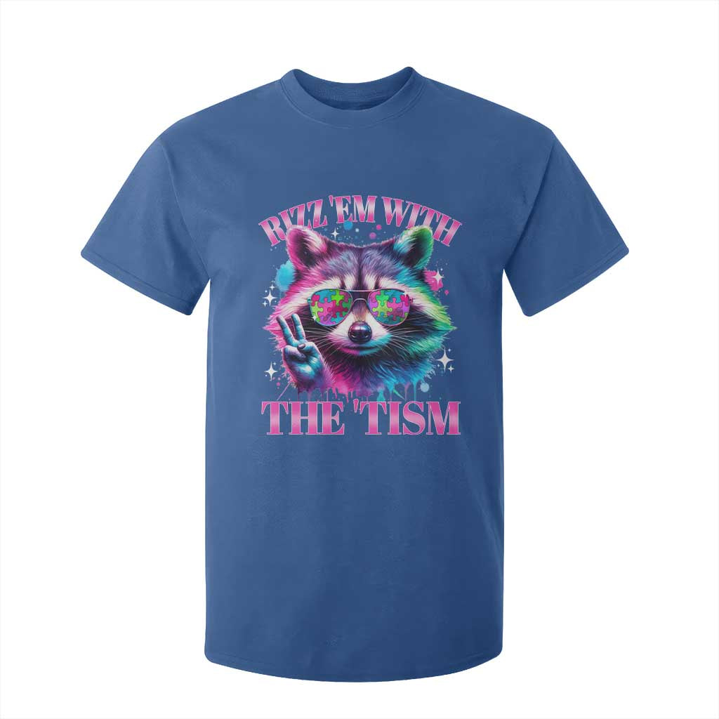 Funny Autism Support Racoon T Shirt For Kid Rizz Em With The Tism Meme Autistic
