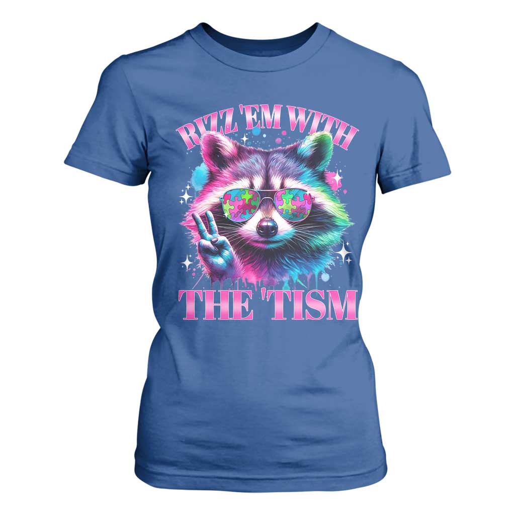 Funny Autism Support Racoon T Shirt For Women Rizz Em With The Tism Meme Autistic