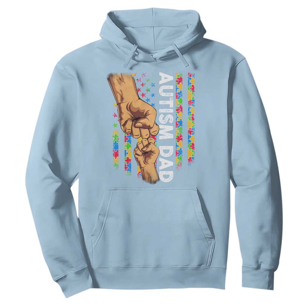 Autism Dad Support American Flag Fist Bump Hoodie