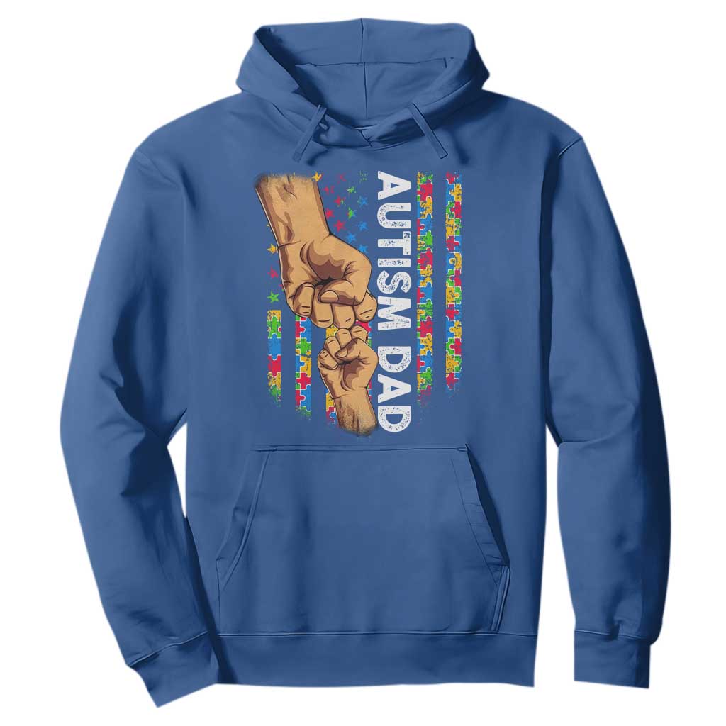 Autism Dad Support American Flag Fist Bump Hoodie