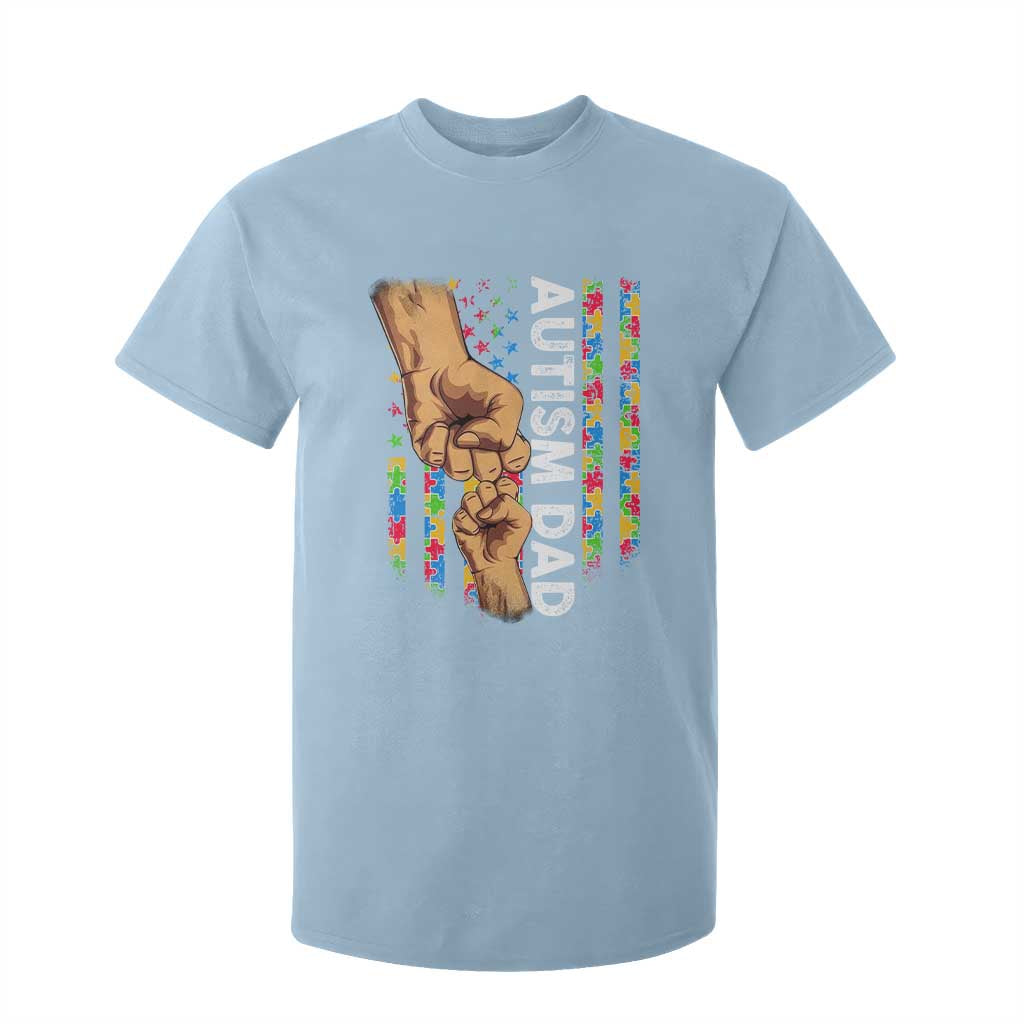 Autism Dad Support American Flag Fist Bump T Shirt For Kid