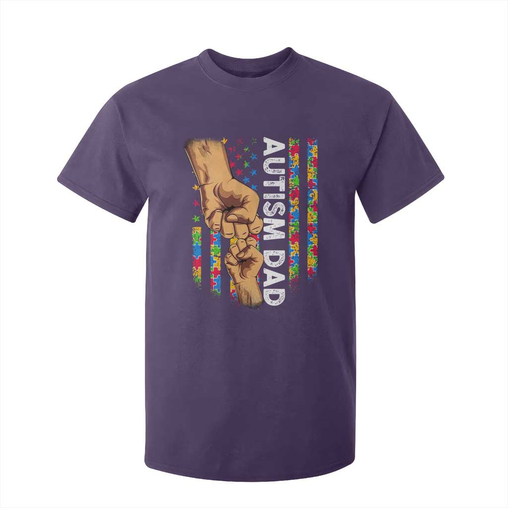 Autism Dad Support American Flag Fist Bump T Shirt For Kid