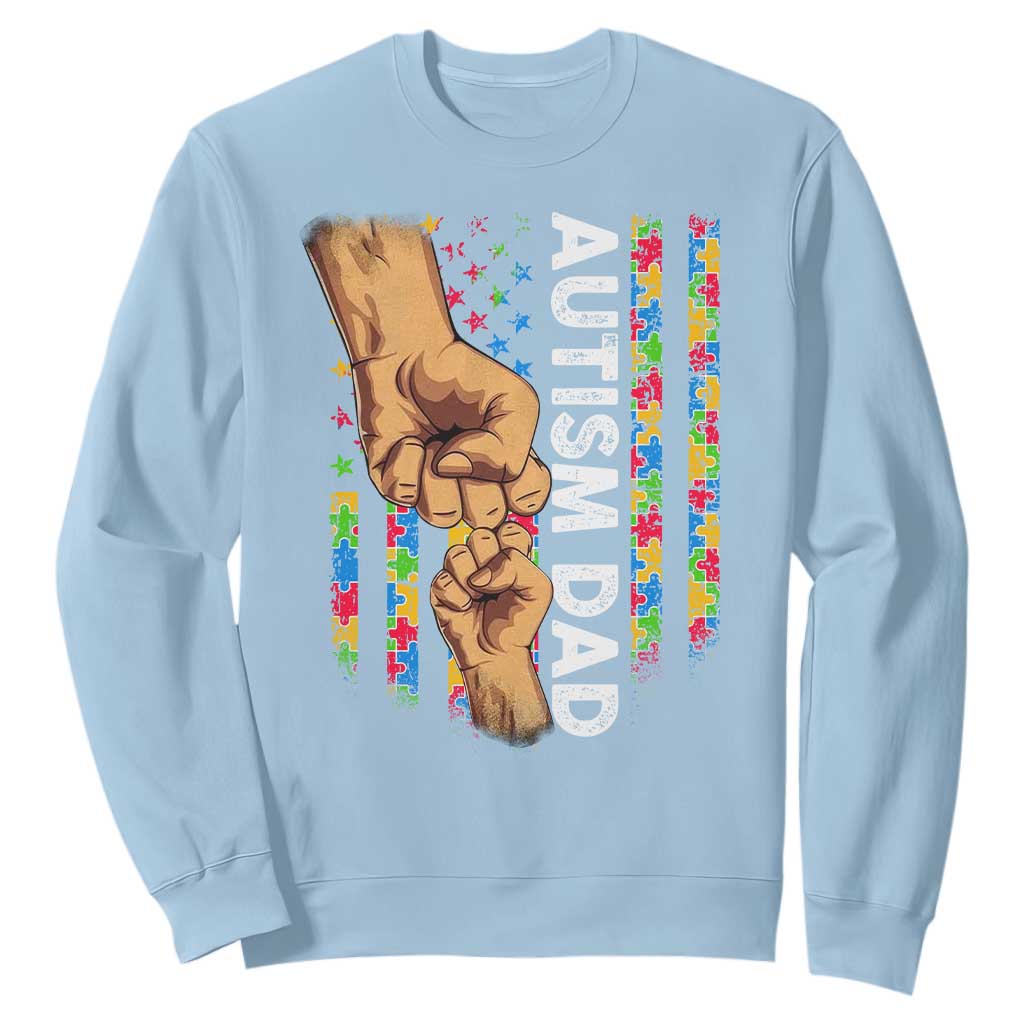 Autism Dad Support American Flag Fist Bump Sweatshirt