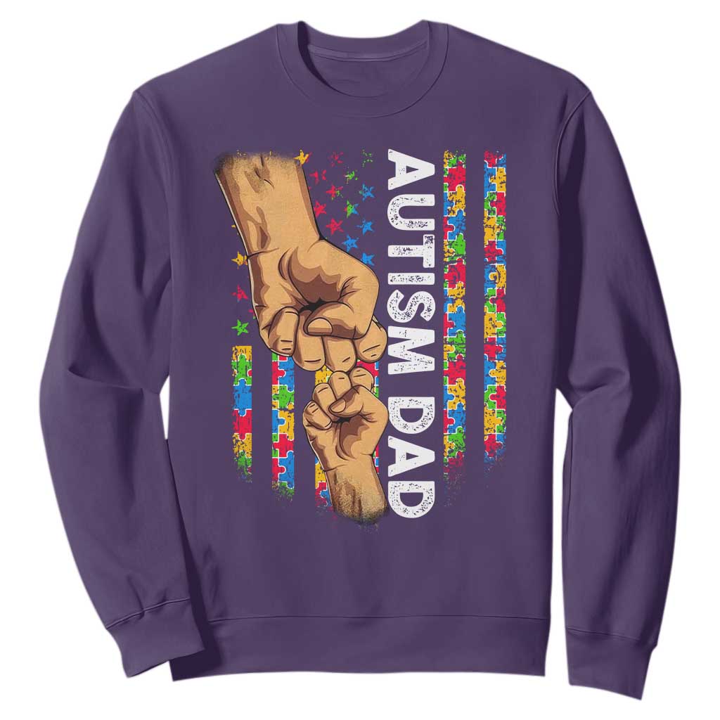 Autism Dad Support American Flag Fist Bump Sweatshirt