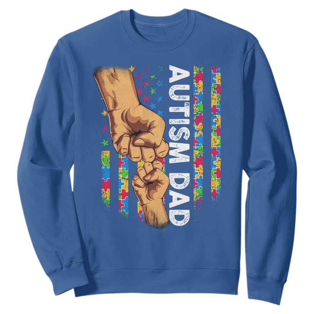 Autism Dad Support American Flag Fist Bump Sweatshirt
