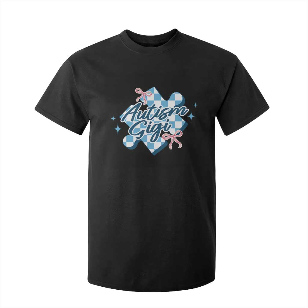 Autism Gigi Coquette Puzzle Piece Pink Bow T Shirt For Kid