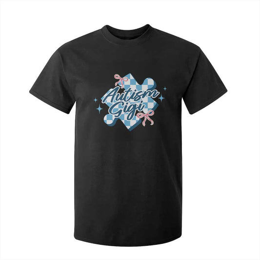 Autism Gigi Coquette Puzzle Piece Pink Bow T Shirt For Kid