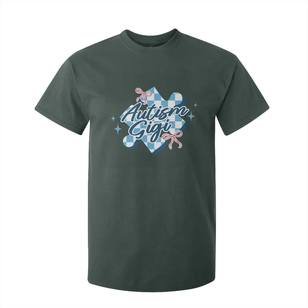 Autism Gigi Coquette Puzzle Piece Pink Bow T Shirt For Kid