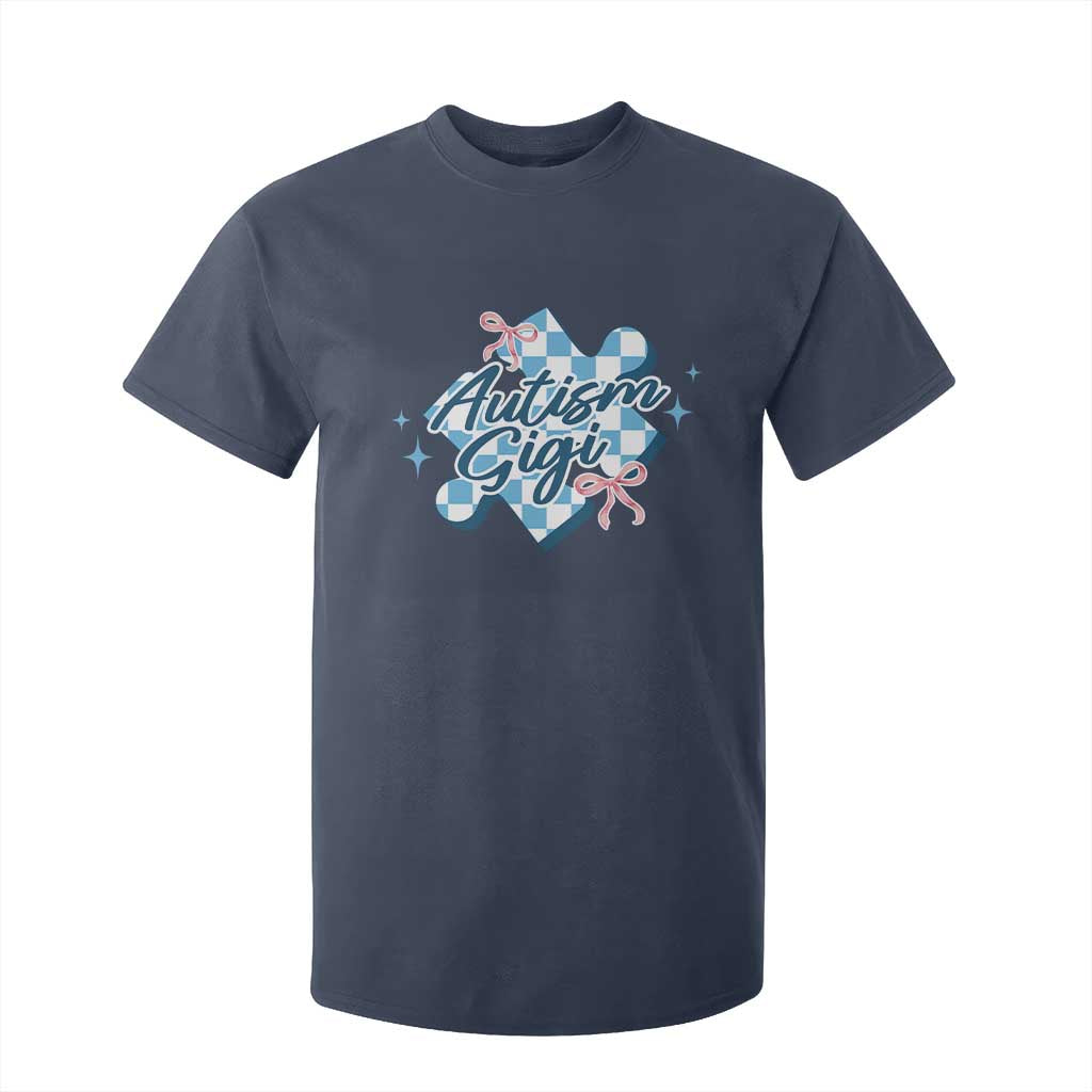 Autism Gigi Coquette Puzzle Piece Pink Bow T Shirt For Kid