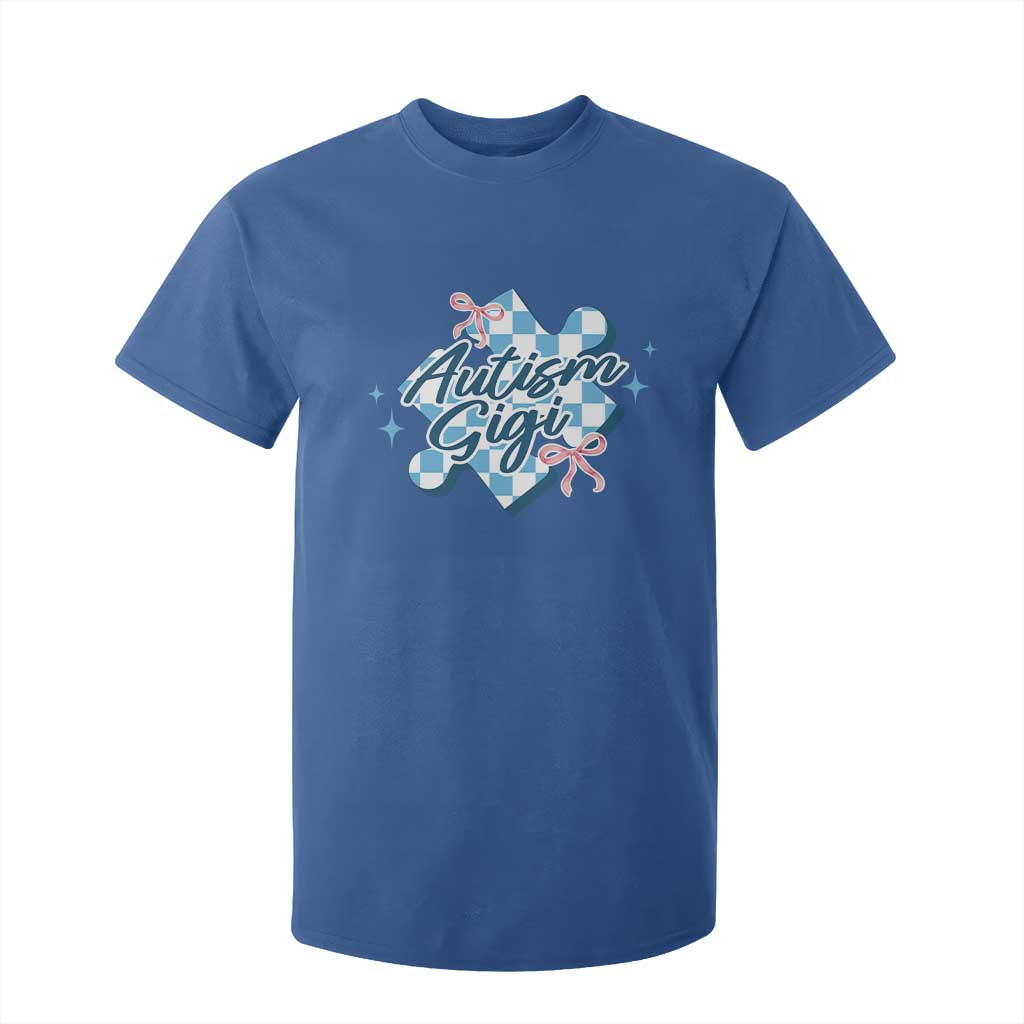 Autism Gigi Coquette Puzzle Piece Pink Bow T Shirt For Kid