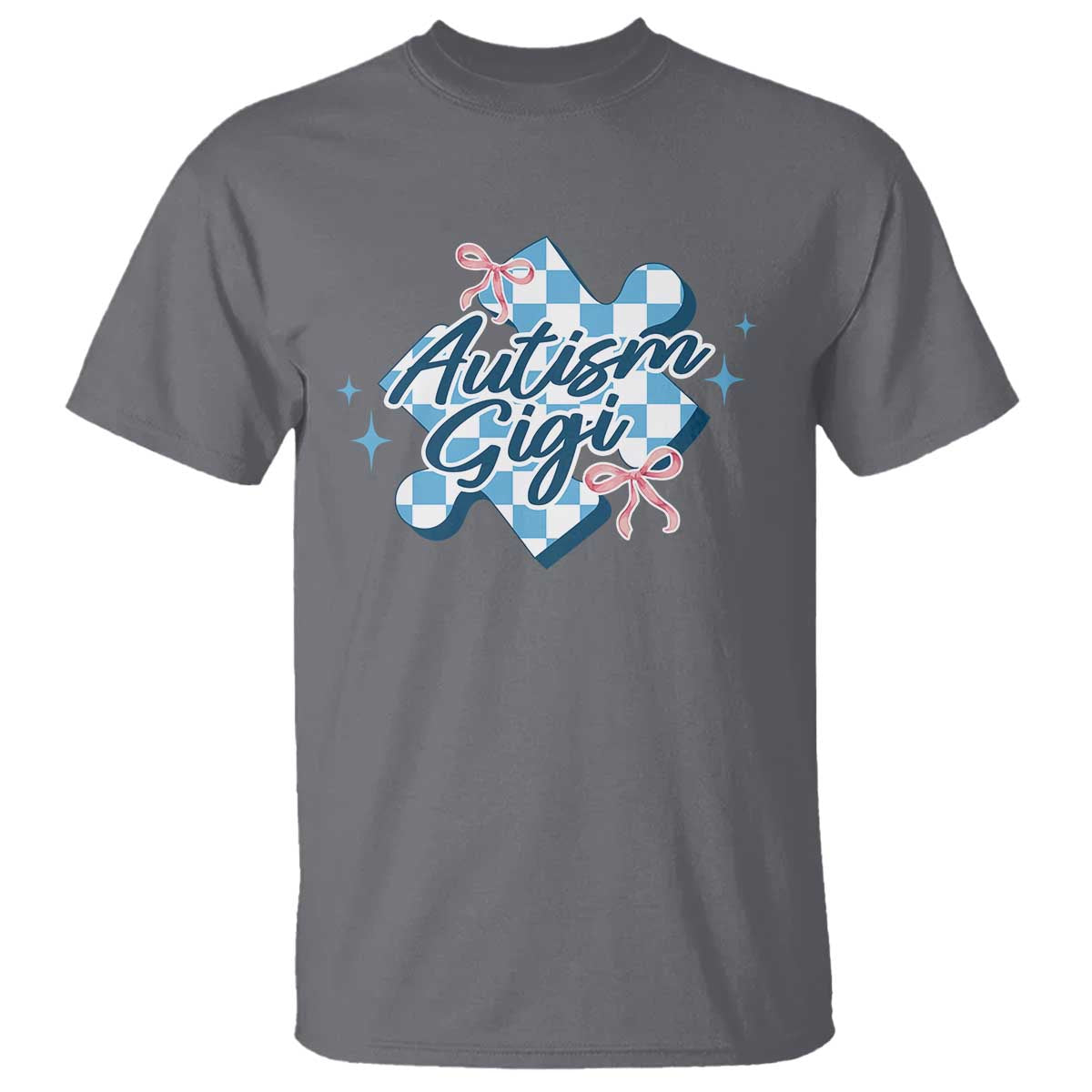 Autism Gigi Coquette Puzzle Piece Pink Bow T Shirt