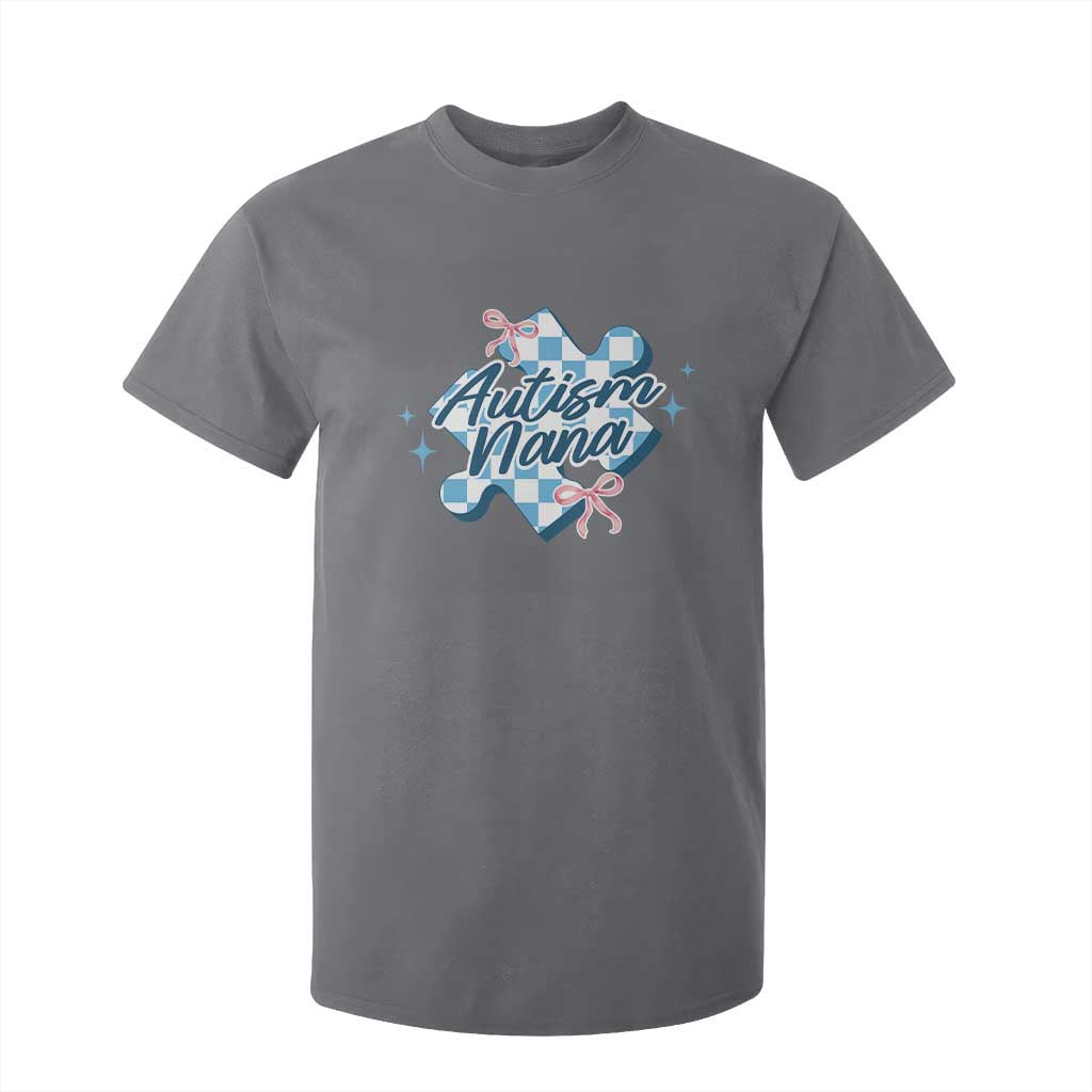 Autism Nana Coquette Puzzle Piece Pink Bow T Shirt For Kid