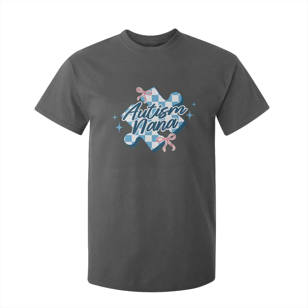 Autism Nana Coquette Puzzle Piece Pink Bow T Shirt For Kid