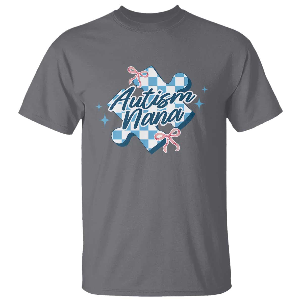 Autism Nana Coquette Puzzle Piece Pink Bow T Shirt