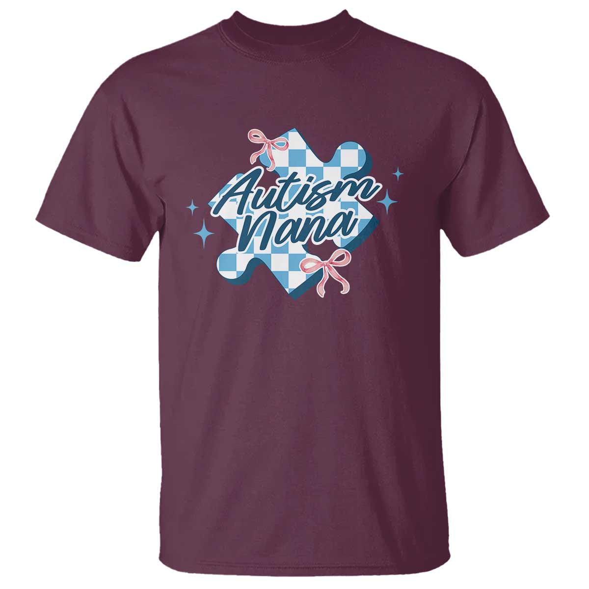 Autism Nana Coquette Puzzle Piece Pink Bow T Shirt