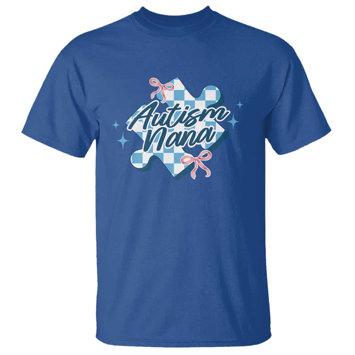Autism Nana Coquette Puzzle Piece Pink Bow T Shirt