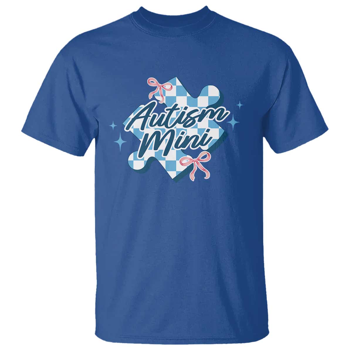 Autism Mini Coquette Puzzle Piece Pink Bow T Shirt