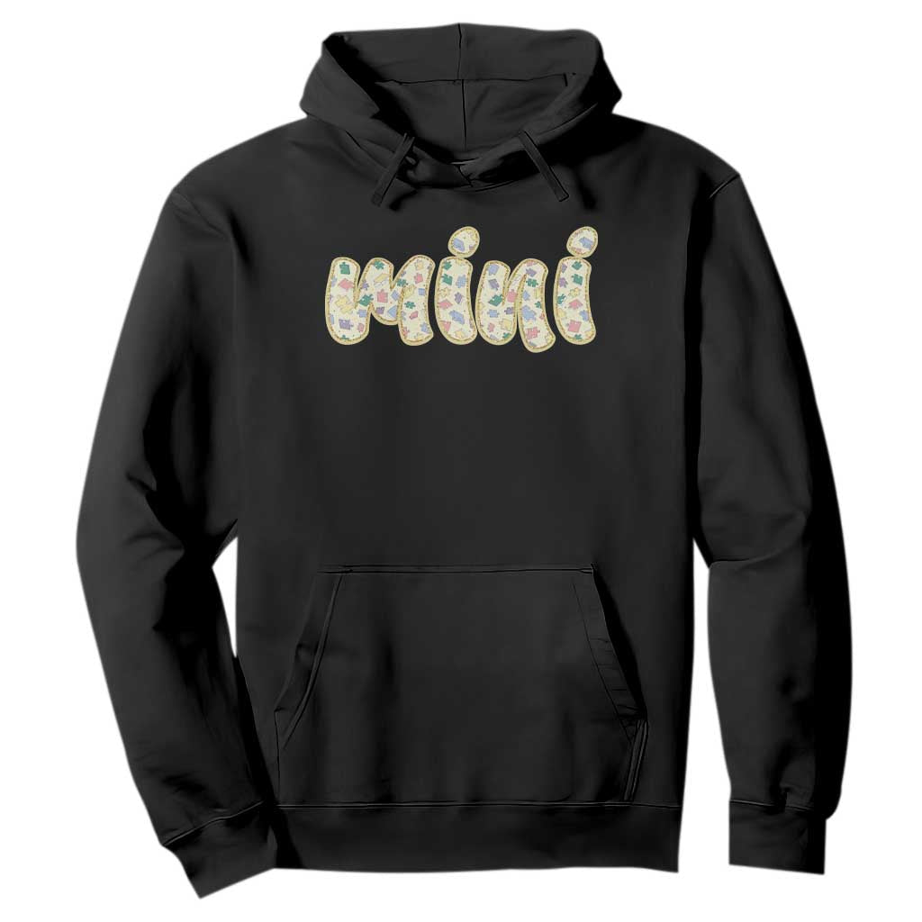 Autism Mini Hoodie Autism Support Mental Health Puzzle Glitter Print