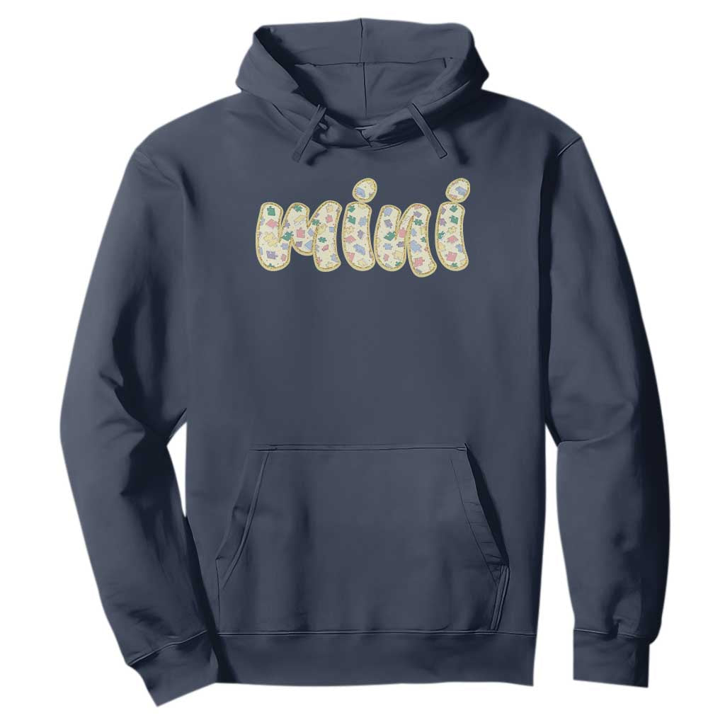 Autism Mini Hoodie Autism Support Mental Health Puzzle Glitter Print