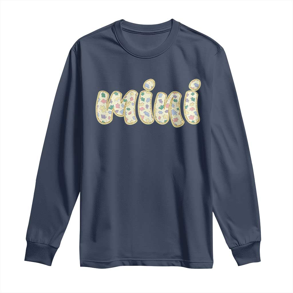 Autism Mini Long Sleeve Shirt Autism Support Mental Health Puzzle Glitter Print