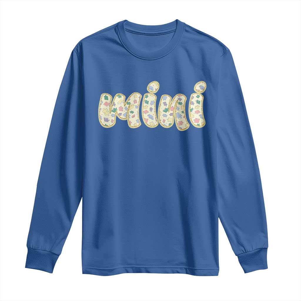 Autism Mini Long Sleeve Shirt Autism Support Mental Health Puzzle Glitter Print