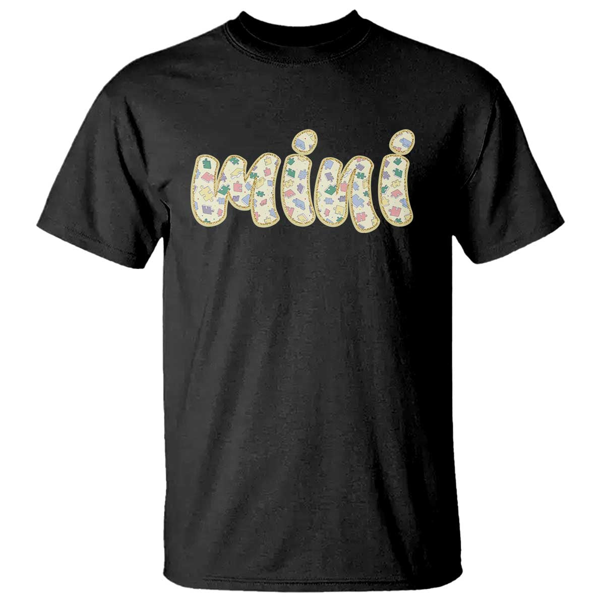Autism Mini T Shirt Autism Support Mental Health Puzzle Glitter Print