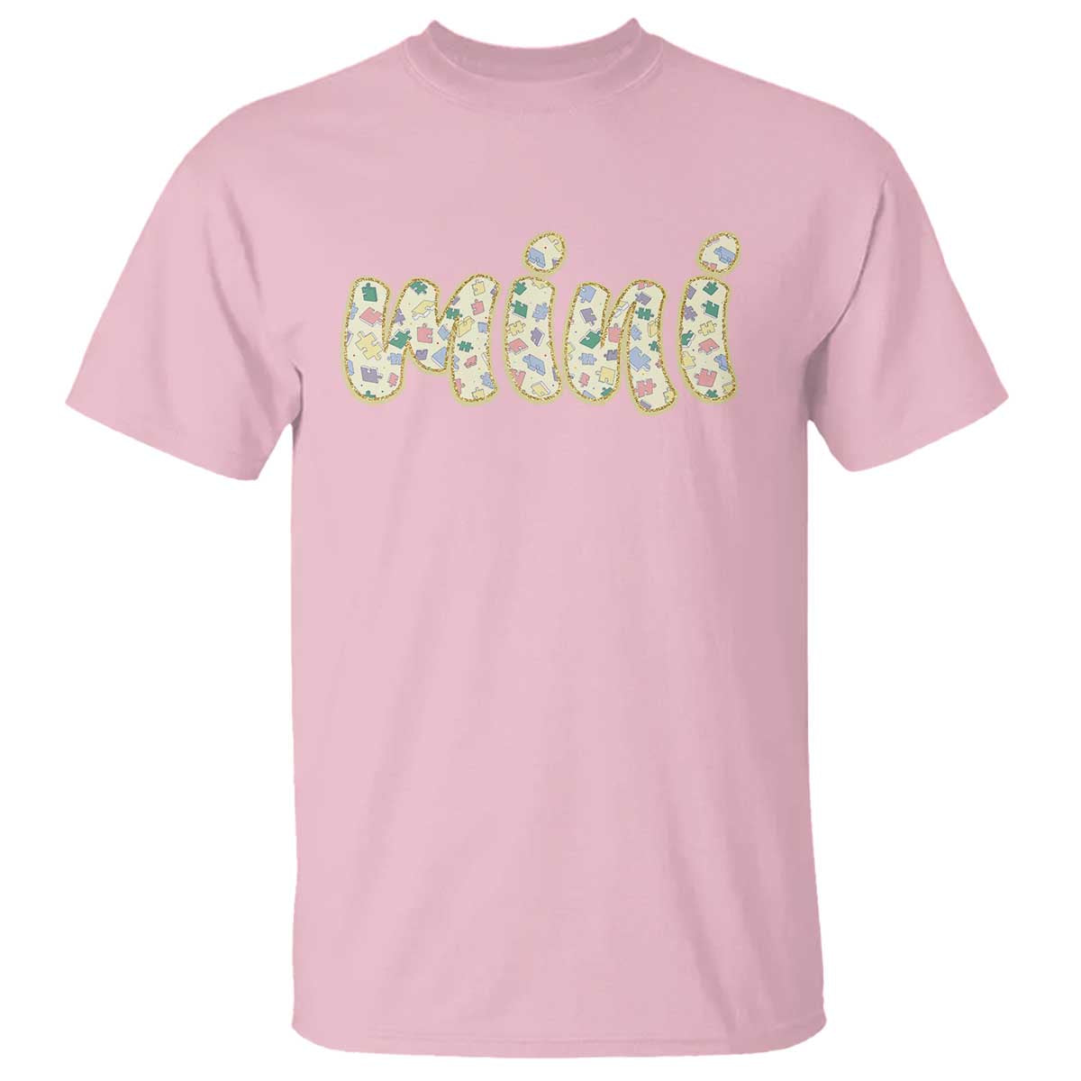 Autism Mini T Shirt Autism Support Mental Health Puzzle Glitter Print