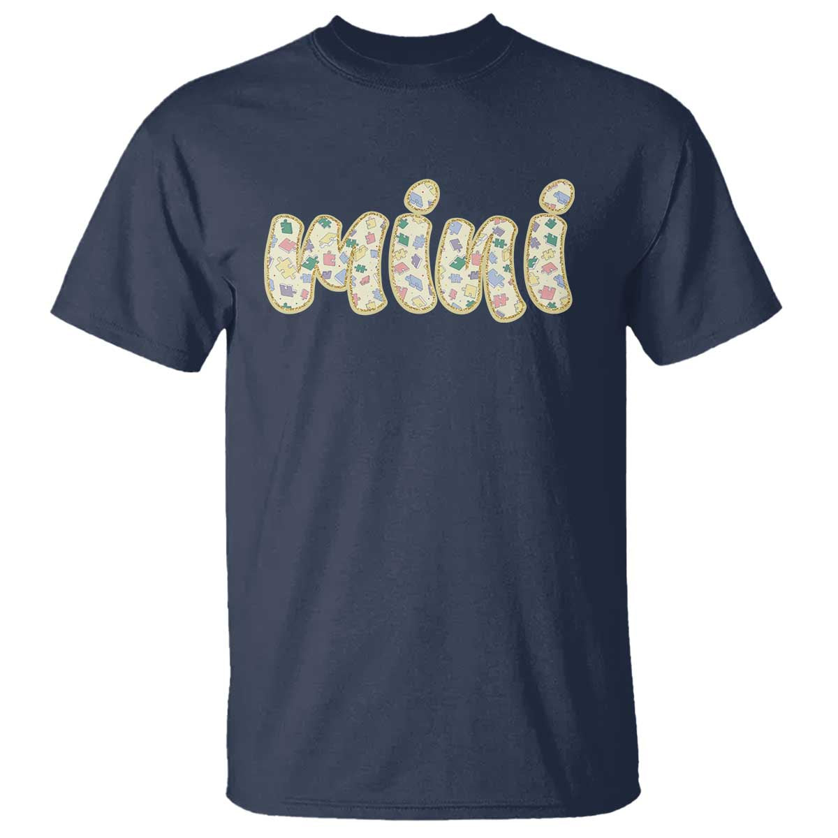 Autism Mini T Shirt Autism Support Mental Health Puzzle Glitter Print