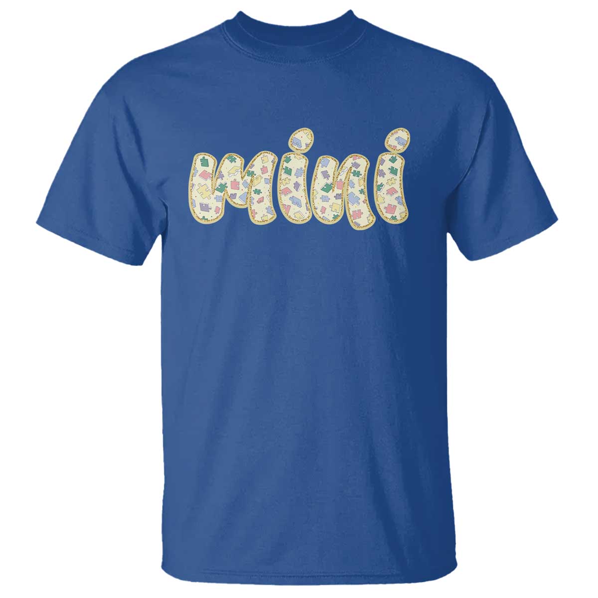 Autism Mini T Shirt Autism Support Mental Health Puzzle Glitter Print