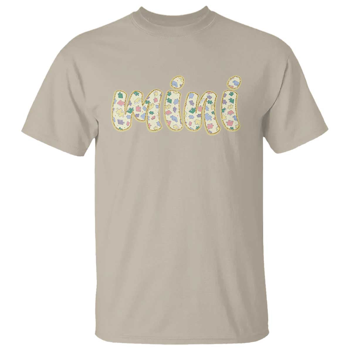 Autism Mini T Shirt Autism Support Mental Health Puzzle Glitter Print