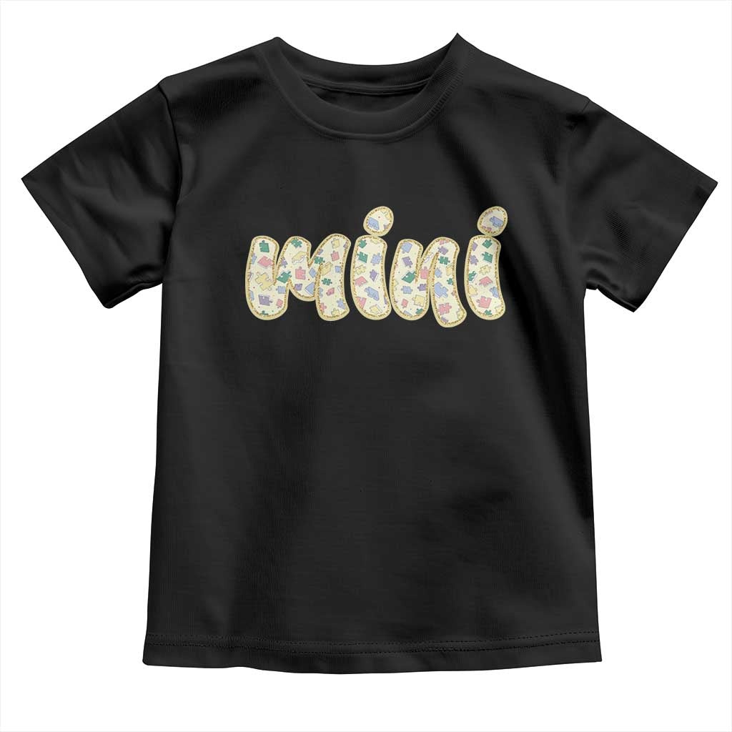 Autism Mini Toddler T Shirt Autism Support Mental Health Puzzle Glitter Print