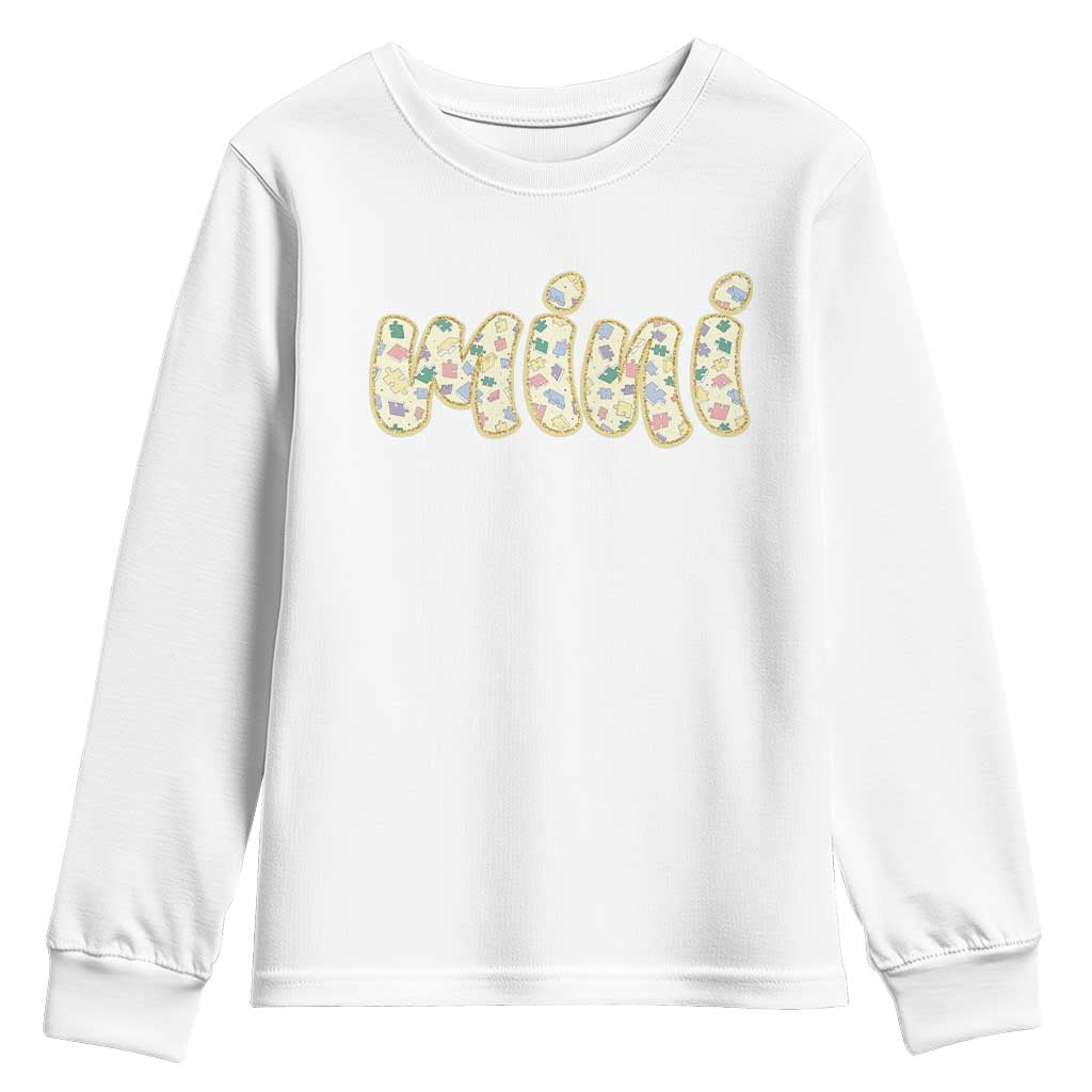 Autism Mini Youth Sweatshirt Autism Support Mental Health Puzzle Glitter Print