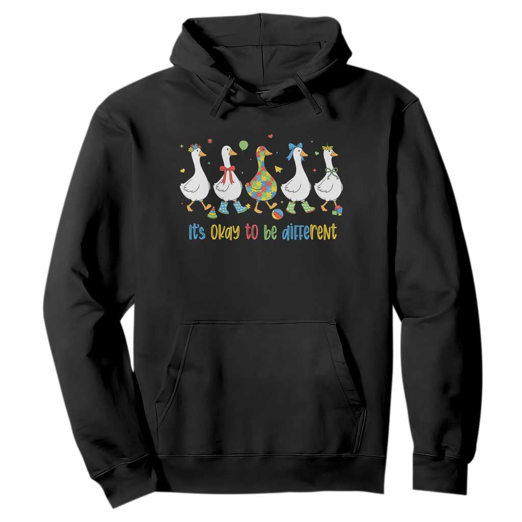 Funny Autistic Goose Hoodie It Is Okay To Be Different Autism Awareness