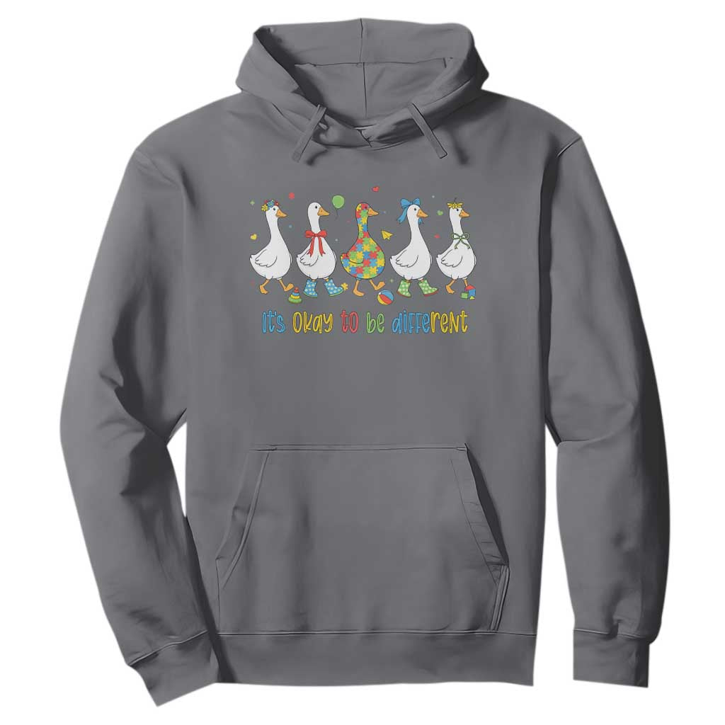 Funny Autistic Goose Hoodie It Is Okay To Be Different Autism Awareness