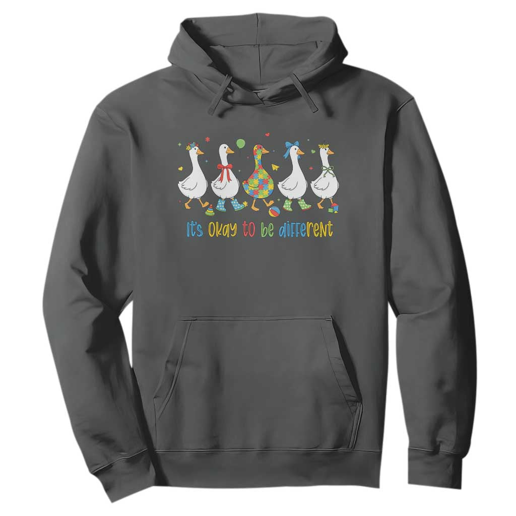 Funny Autistic Goose Hoodie It Is Okay To Be Different Autism Awareness