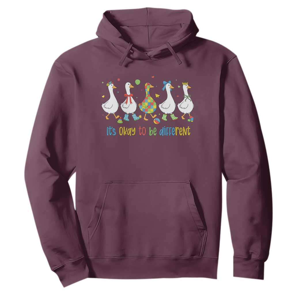 Funny Autistic Goose Hoodie It Is Okay To Be Different Autism Awareness