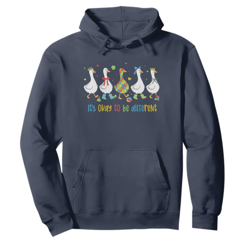 Funny Autistic Goose Hoodie It Is Okay To Be Different Autism Awareness