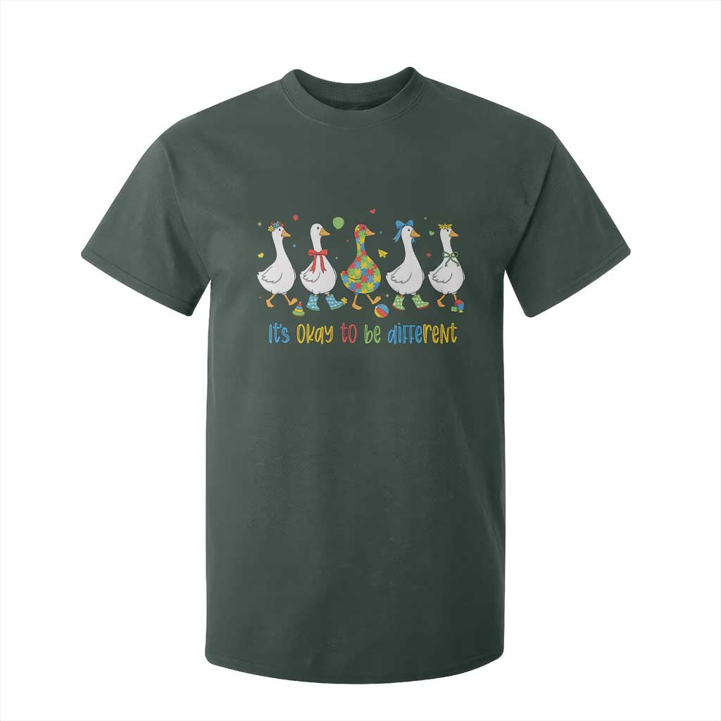 Funny Autistic Goose T Shirt For Kid It Is Okay To Be Different Autism Awareness
